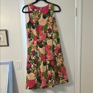 Eliza J Floral Sleeveless Dress - Pink and Green